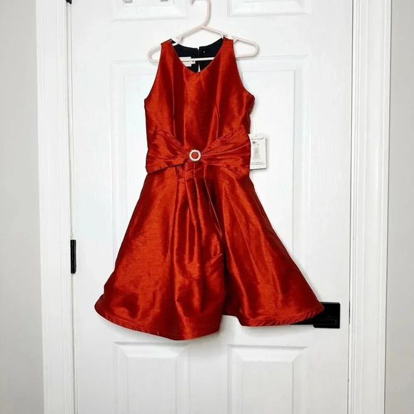 FIVELOAVES TWOFISH Girls Size 8 Red Holiday Beauty Dress Bow Special Occasion - Picture 1 of 7
